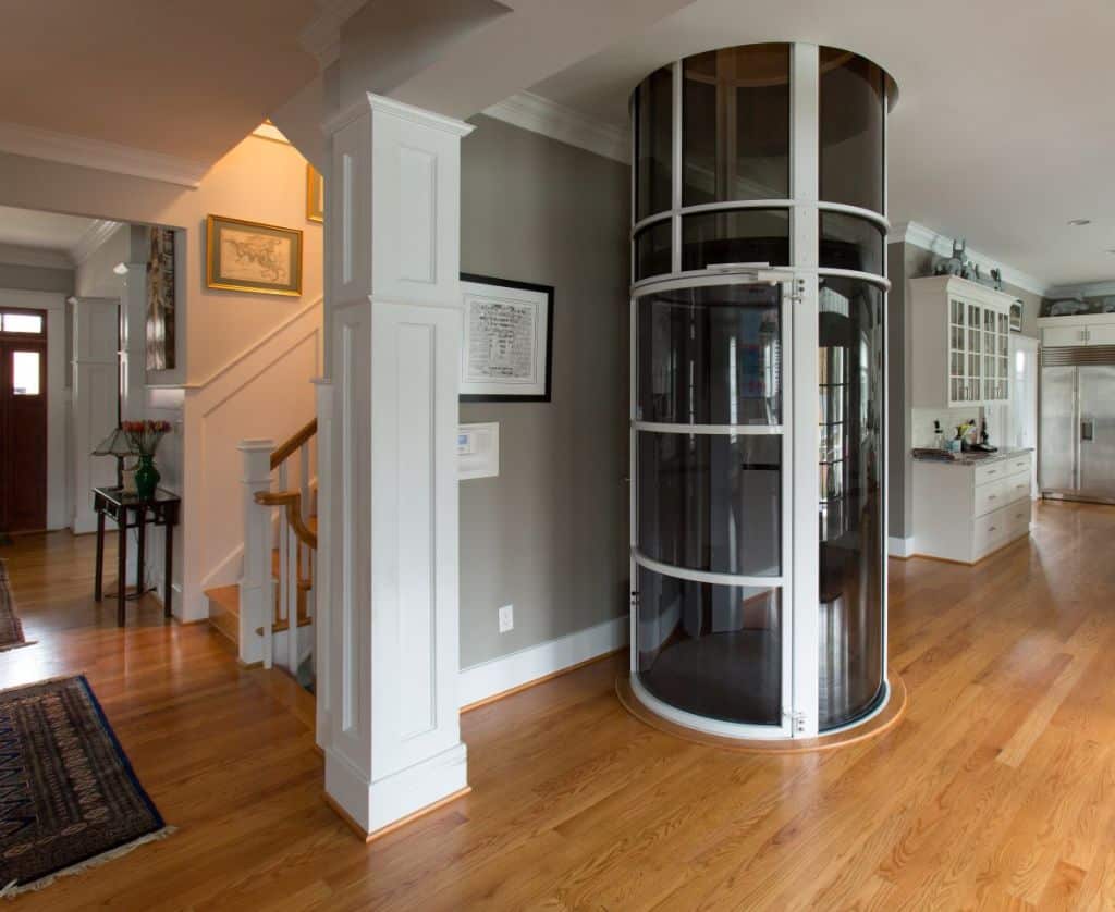 a pneumatic vacuum elevator in a house