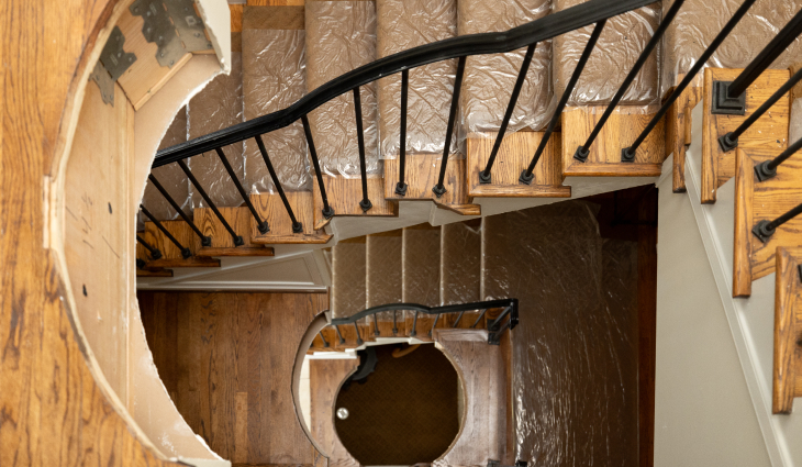 Birds eye view of home elevator shaft