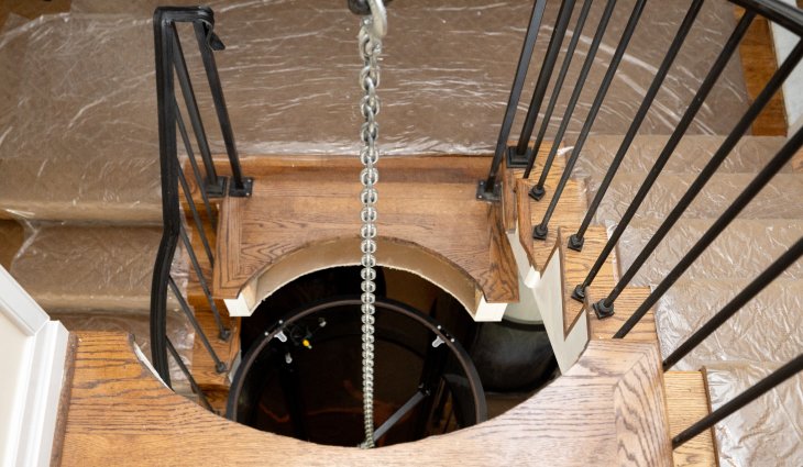 Home elevator shaft