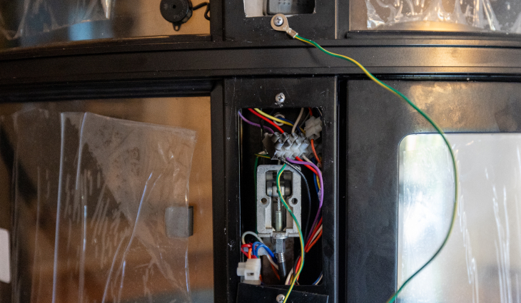 Close up of home elevator wires